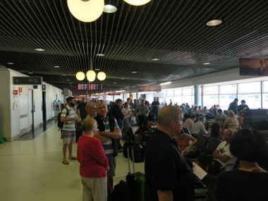 airport check in line