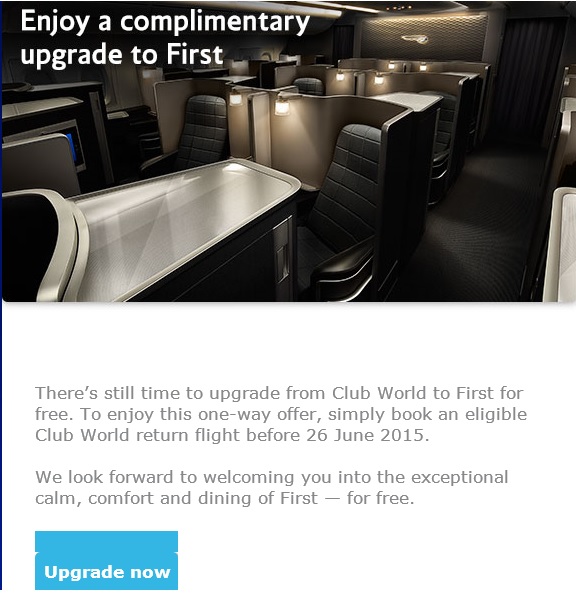 British Airways Takes Back its Offer of a Free Upgrade to First Class ...