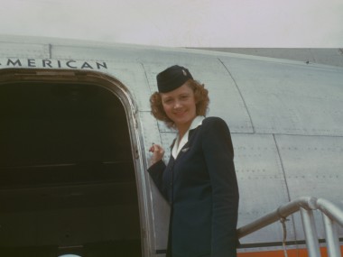 old picture of american flight attendant