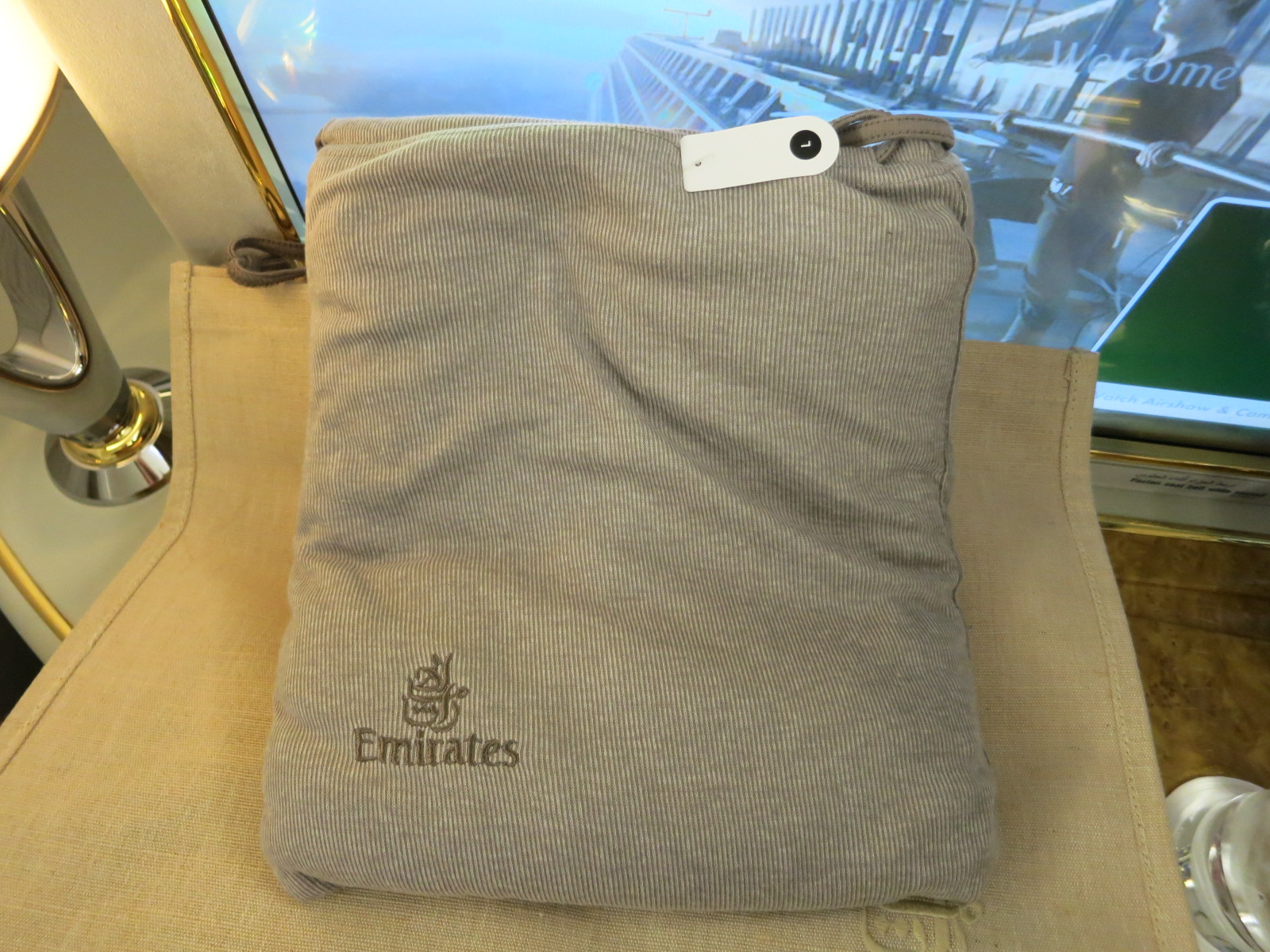Emirates First Class suites A380 Houston - Dubai pajamas