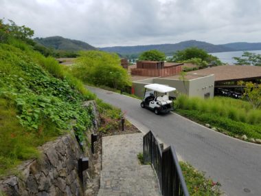 golf cart going down road