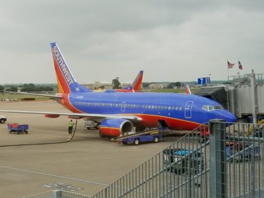 southwest plane docked