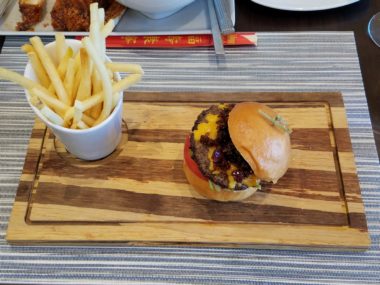 burger with fries