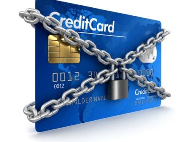 credit card with chains wrapped around it