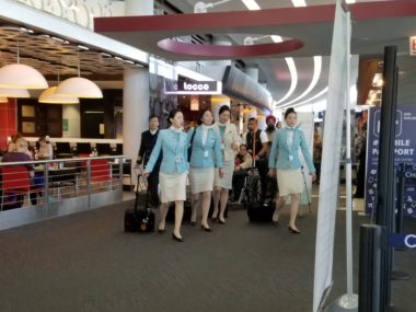 flight attendants in airport