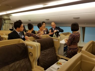 airplane cabin with people
