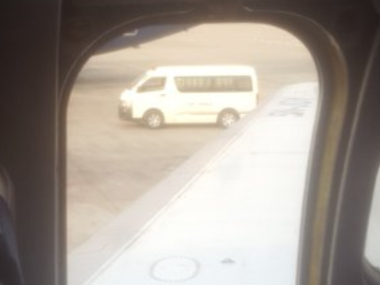 van outside airplane window