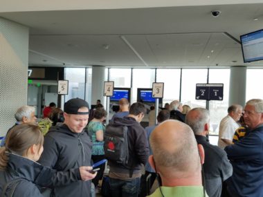 passengers boarding plane