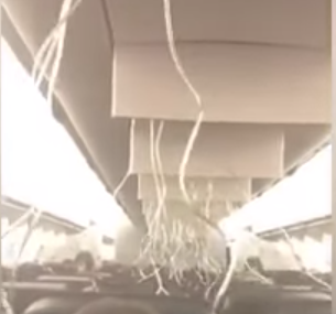 oxygen masks on airplane