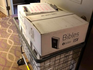 cart with bibles