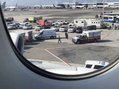 ambulance outside plane