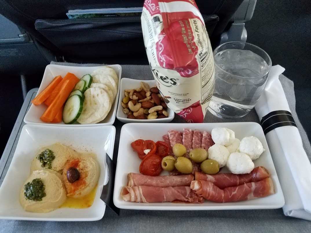 American Airlines Testing Tapas As a First Class Meal View from the Wing