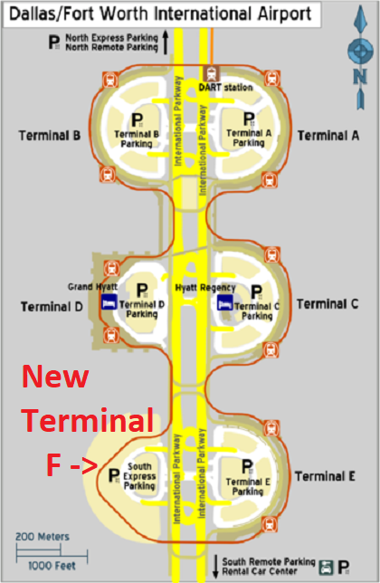 DFW Airport Terminal Layout Map   Dfw Concourses 