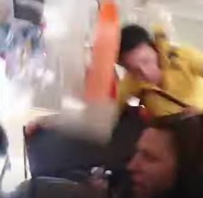 flight attendant hitting ceiling from turbulence