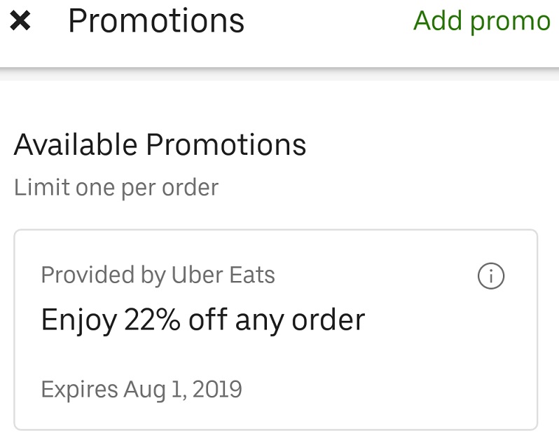 22 Off Uber Eats Use Up To 3 Times Through August 1 View From