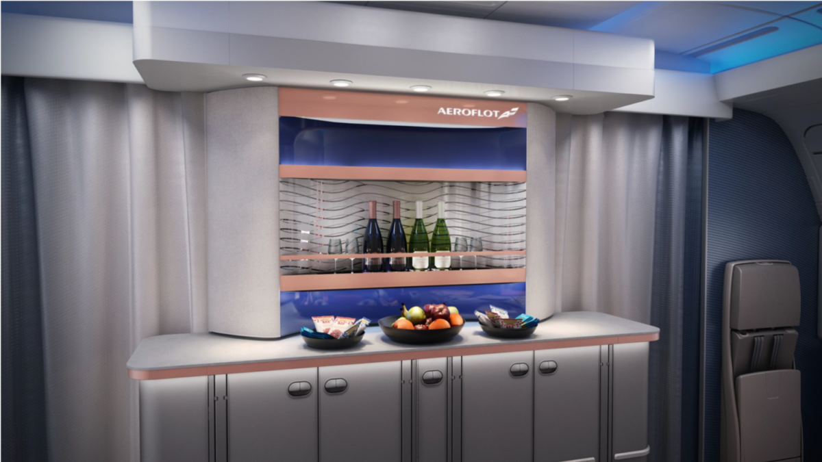 aeroflot new a350 business class bar