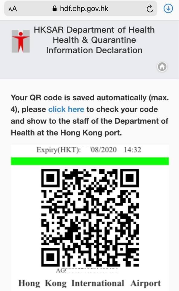 hong kong travel health declaration