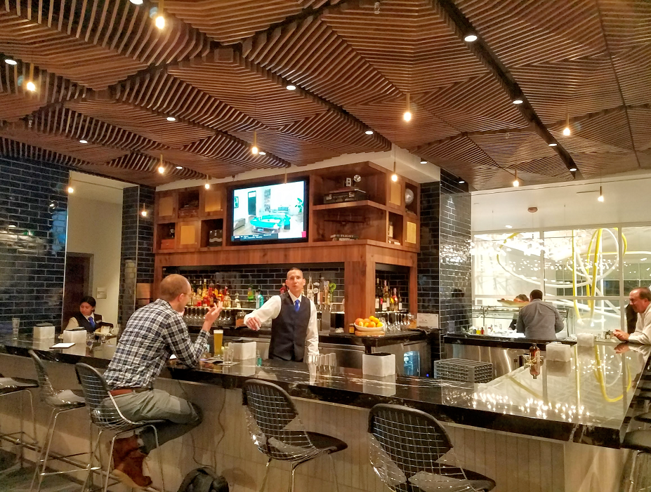 Bar at the American Express Centurion Lounge Charlotte<