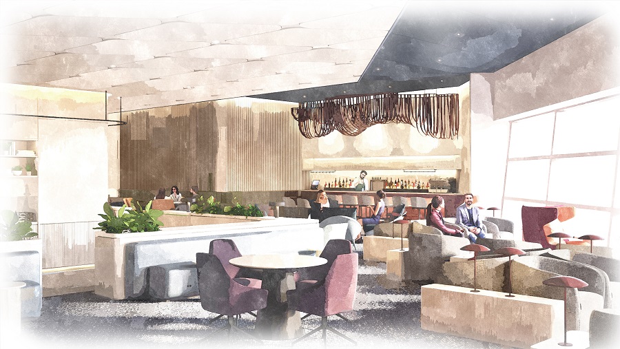 capital one airport lounge bar rendering
