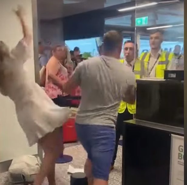 Passenger Shoves Girlfriend, Punches Airport Staff