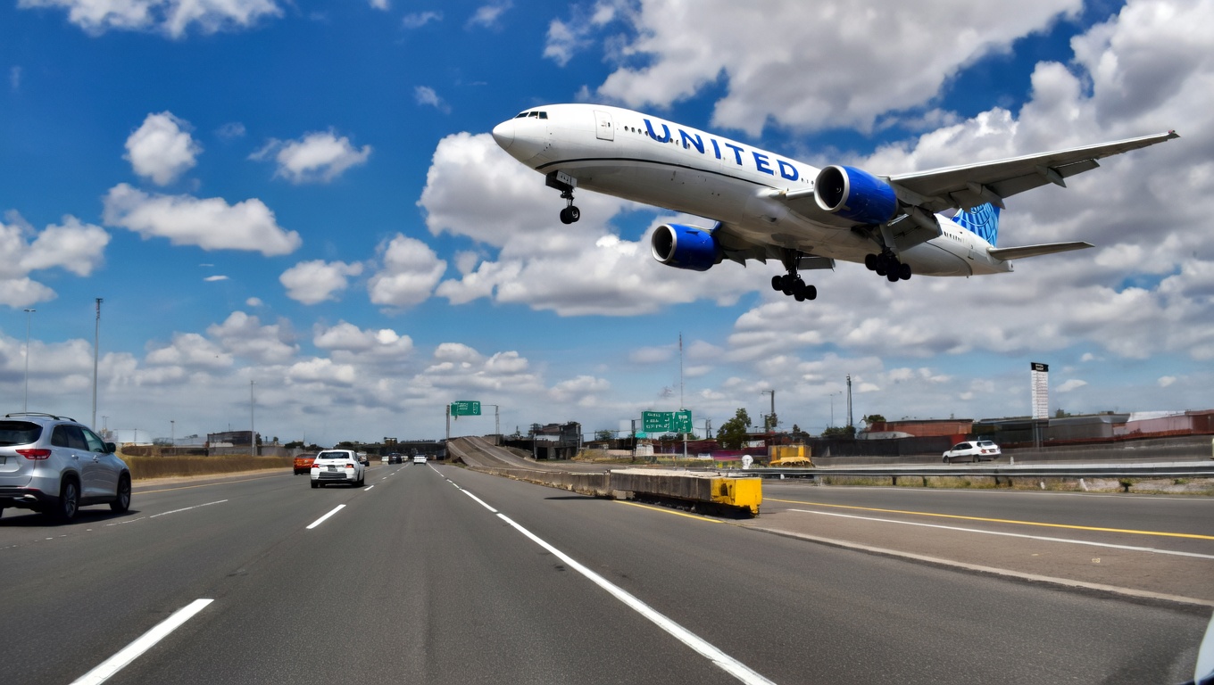 Dropping Low Approach Over A Newark Highway